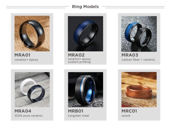 rfid nfc ring craft metal wood carbon ceramic