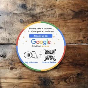 round nfc-google-review-plate