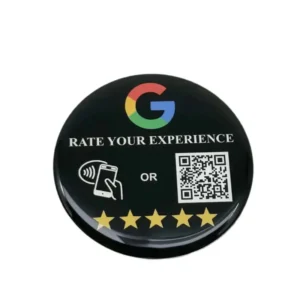 round nfc-google-review-plate black