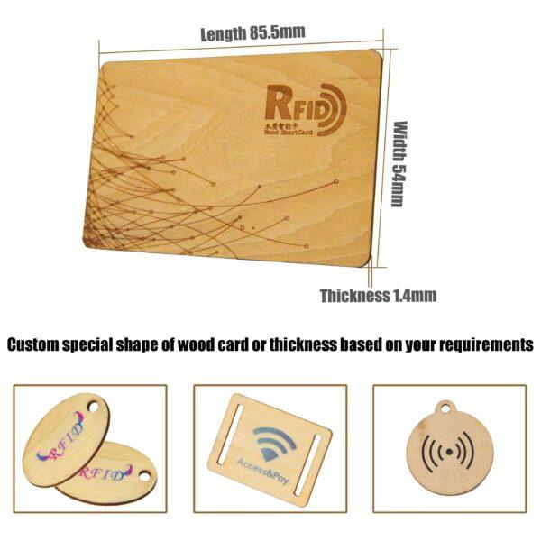 digital nfc rfid business card wood size