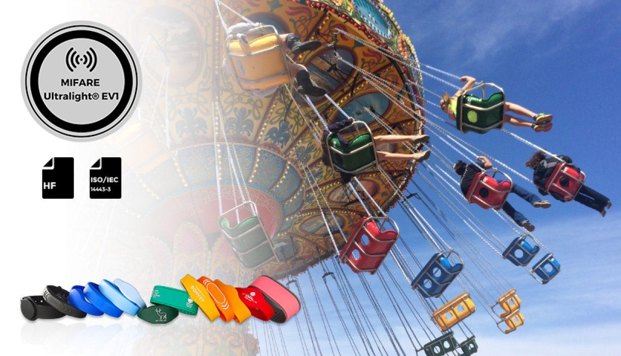 MIFARE-Ultralight®-EV1 Enhance your amusement park experience with the MIFARE Ultralight® EV1 RFID Silicone Wristband