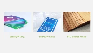 A variety of materials to customize your hotel business cards
