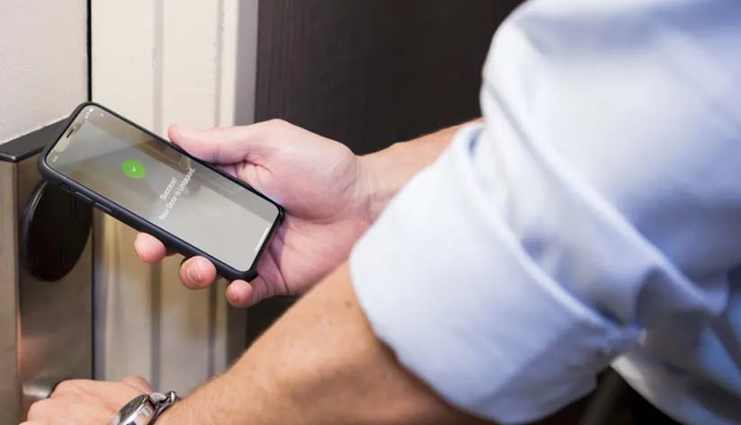 will-mobile-phones-replace-hotel-key-cards Guest uses mobile phone to open hotel room